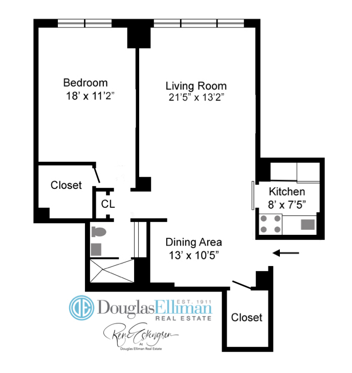 Floorplan for 301 East 64th Street, 15C