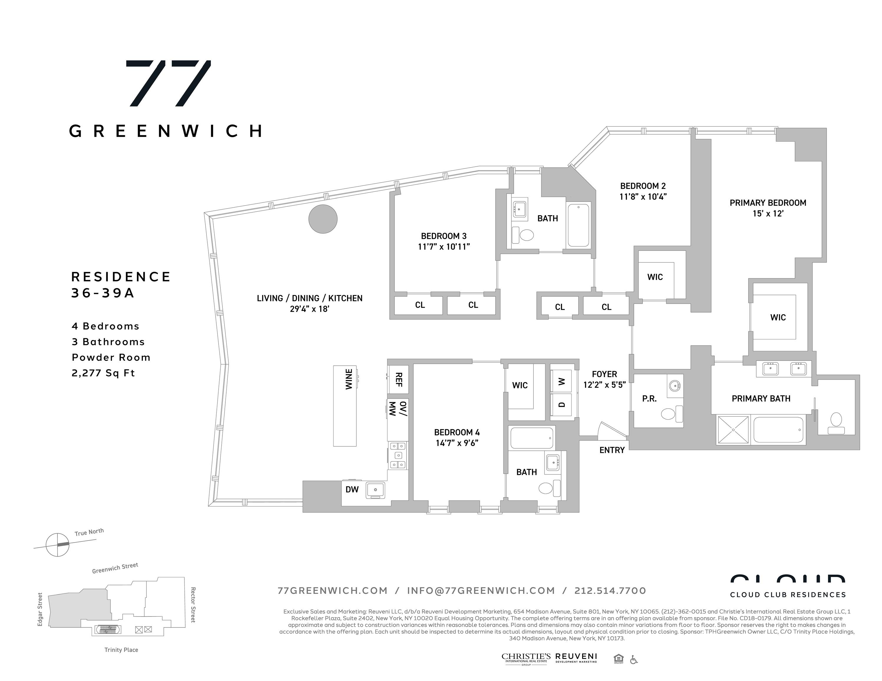 Floorplan for 77 Greenwich Street, 36-A