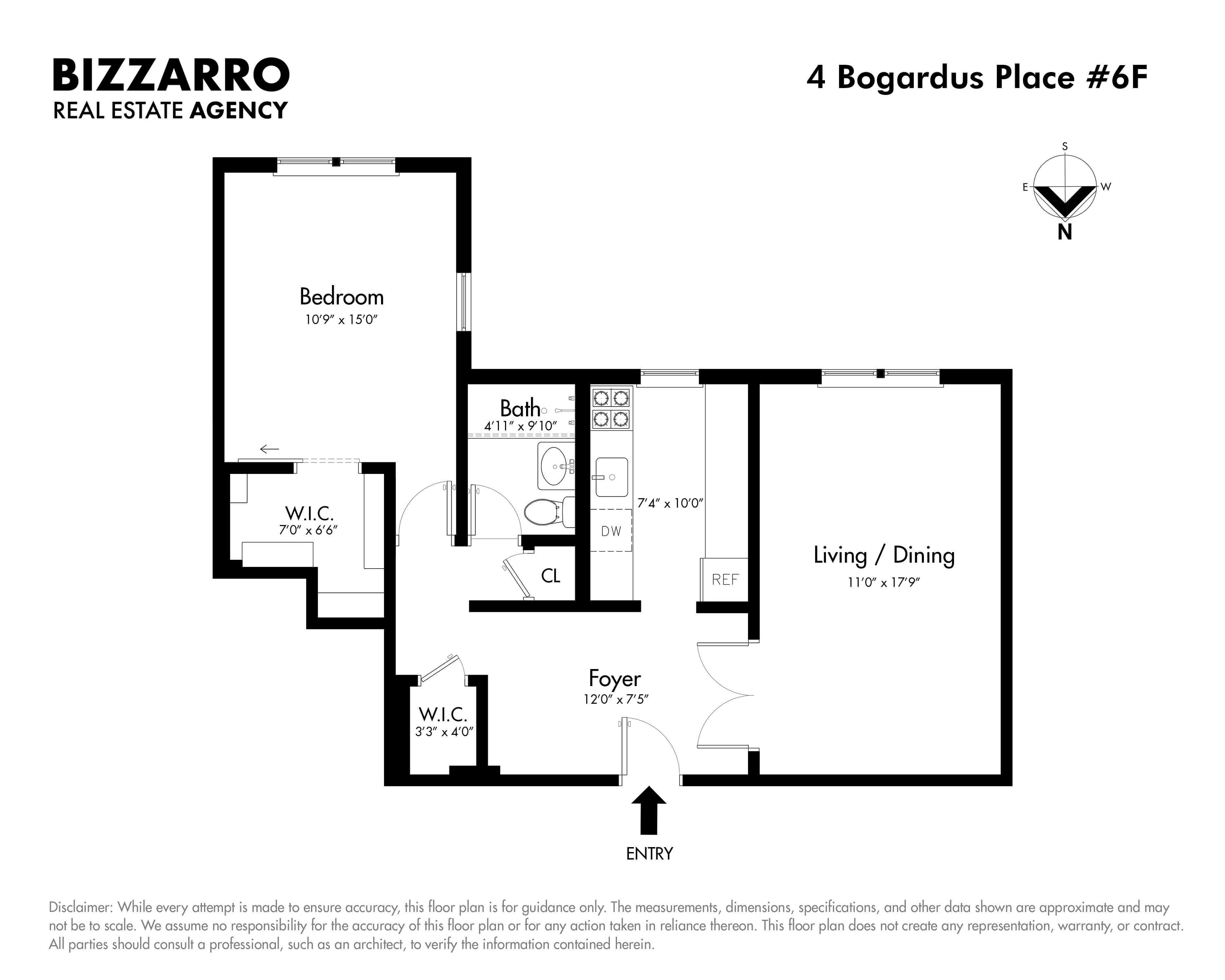 Floorplan for 4 Bogardus Place, 6F