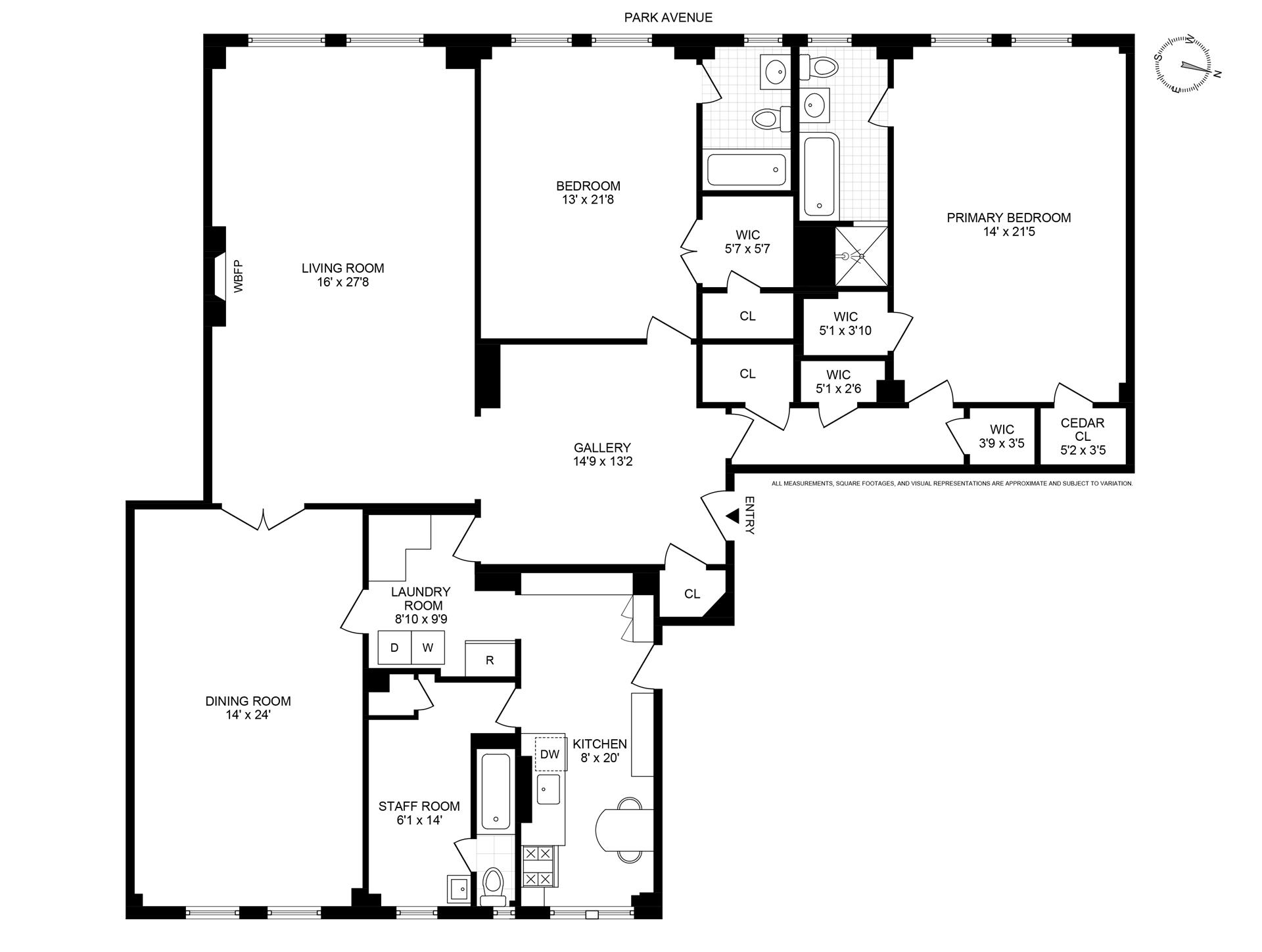 Floorplan for 1185 Park Avenue, 11B