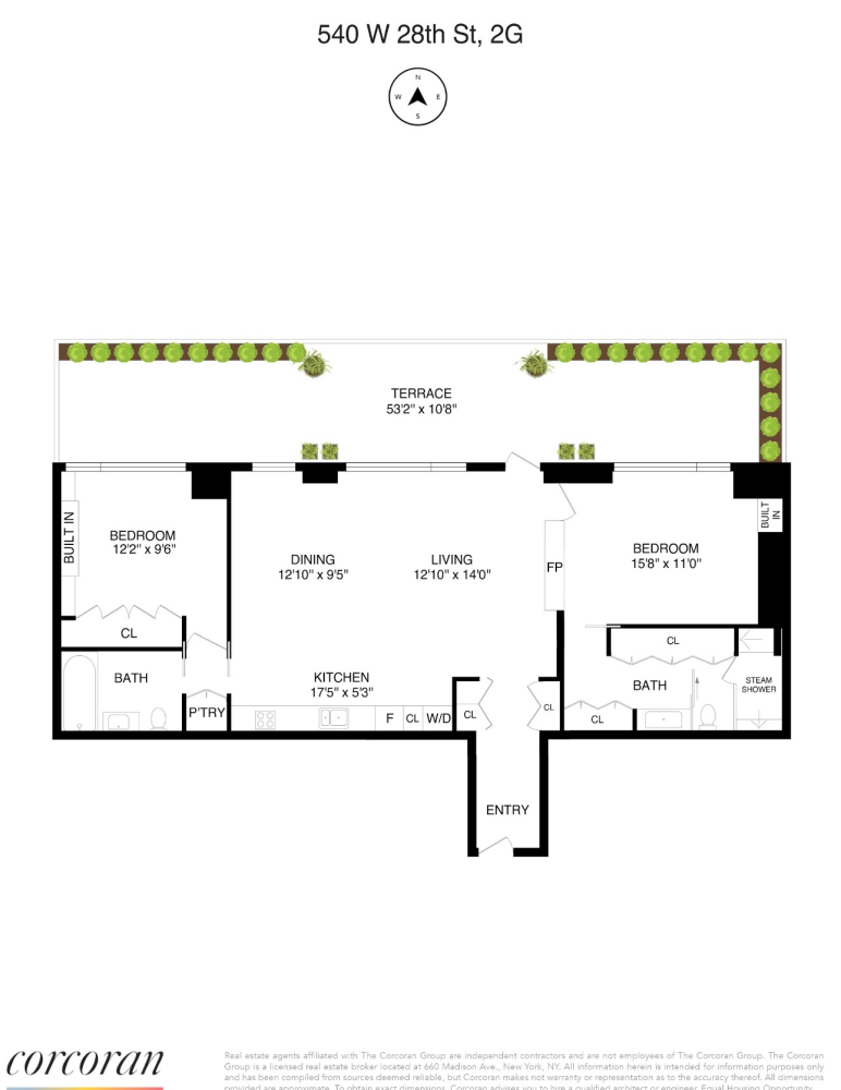 Floorplan for 540 West 28th Street, 2G