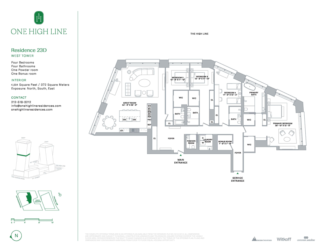 Floorplan for 500 West 18th Street West 23D