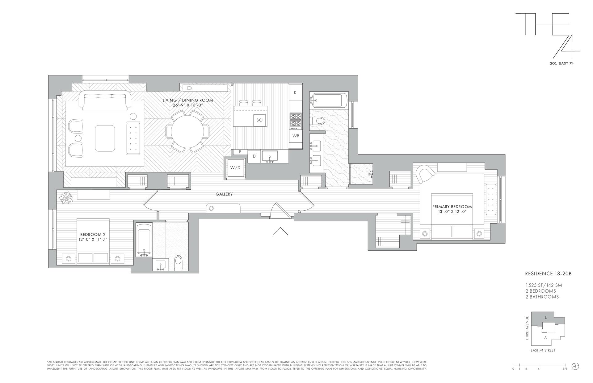 Floorplan for 201 East 74th Street, 18B