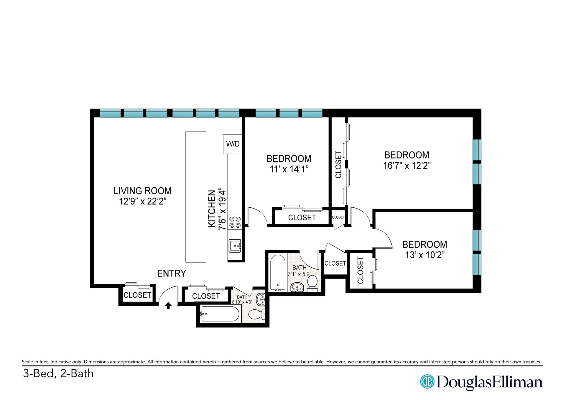 Floorplan for 721 Columbus Avenue, 9E