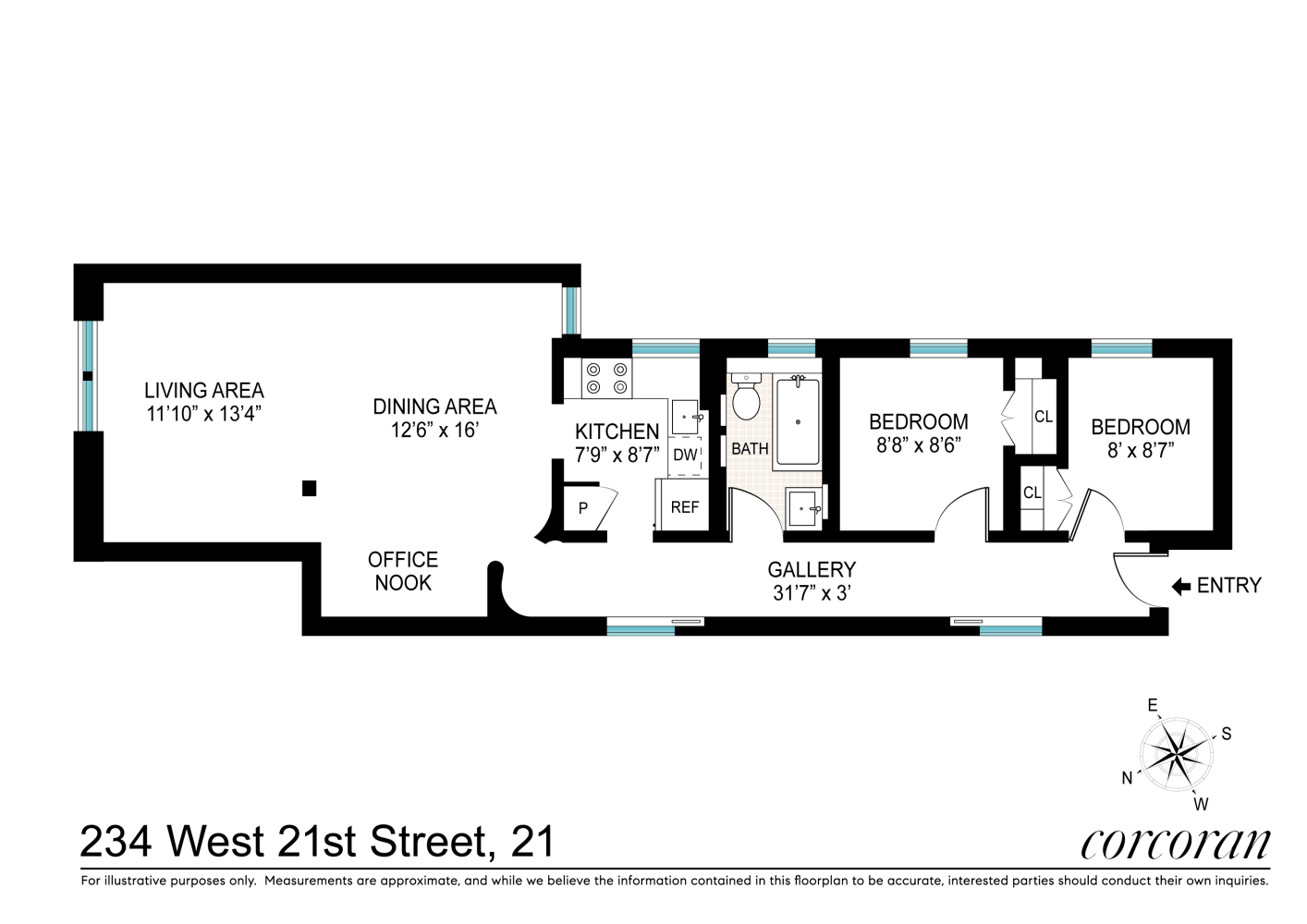 Floorplan for 234 West, 21st Street, 21