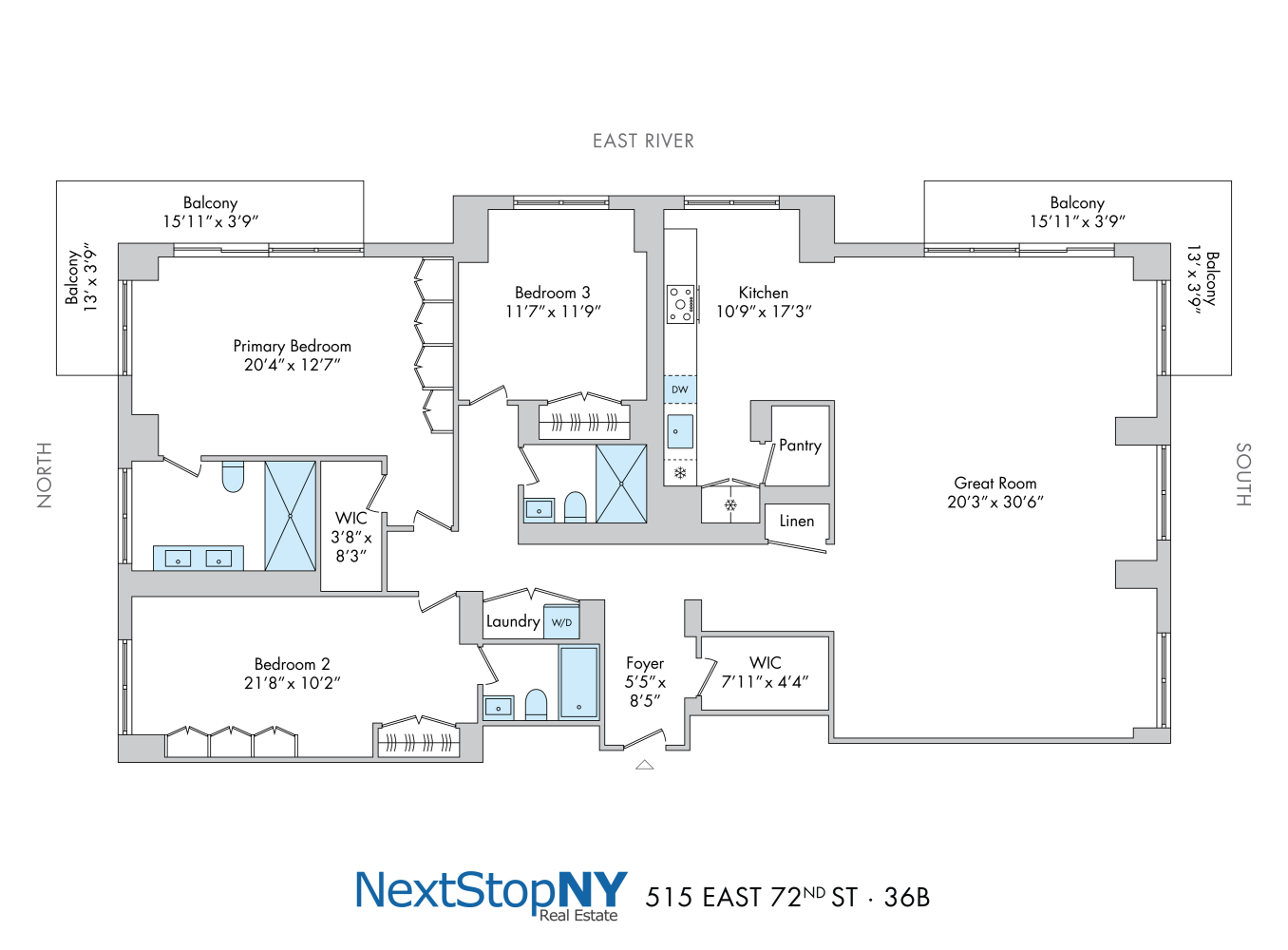 Floorplan for 515 East 72nd Street, 36B