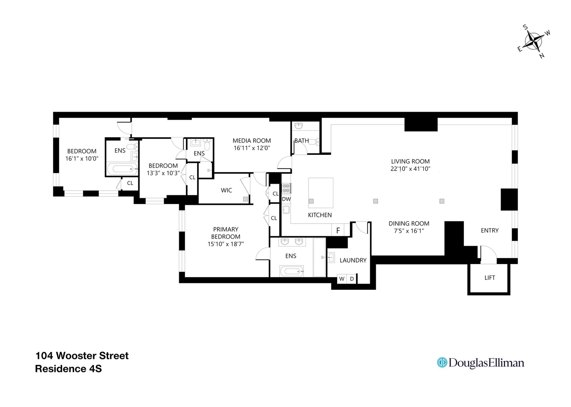 Floorplan for 104 Wooster Street, 4S