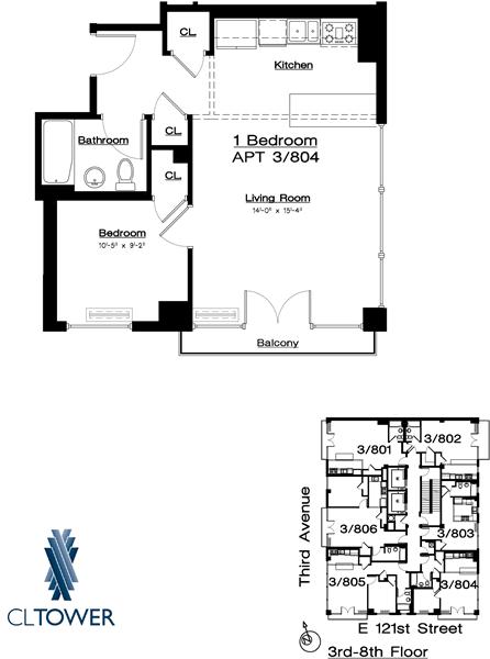 Floorplan for 203 East 121st Street, 504