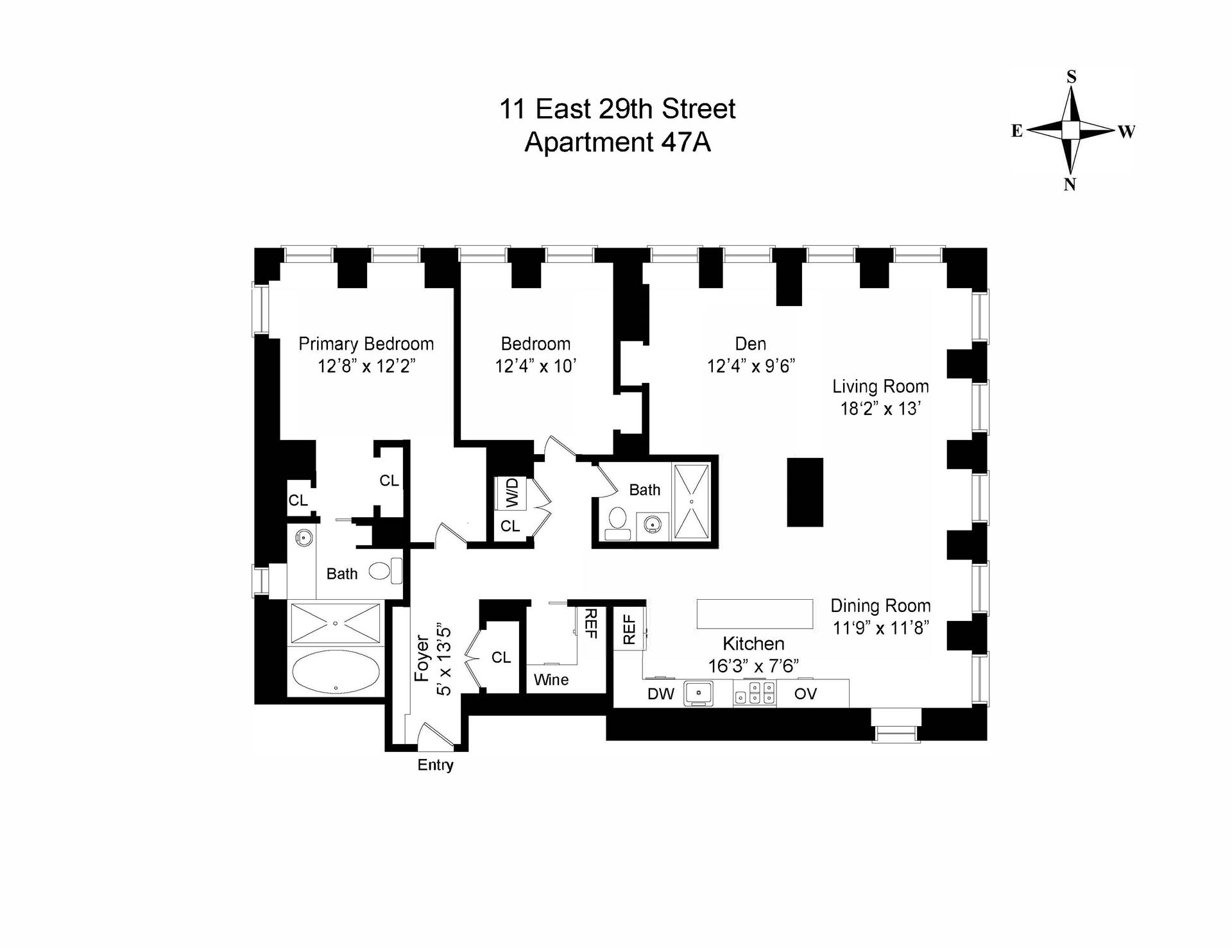 Floorplan for 11 East 29th Street, 47A