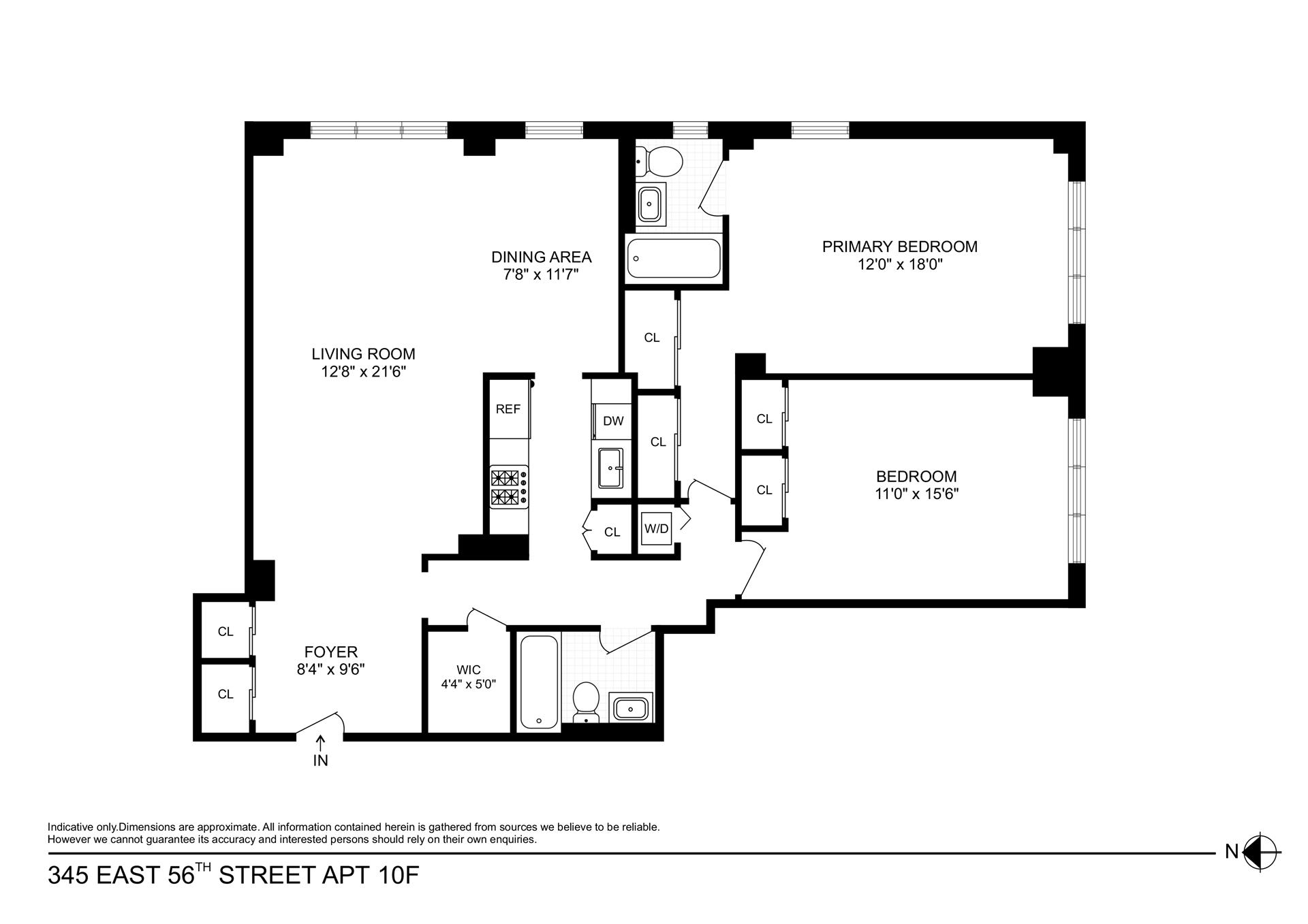 Floorplan for 345 East 56th Street, 10F