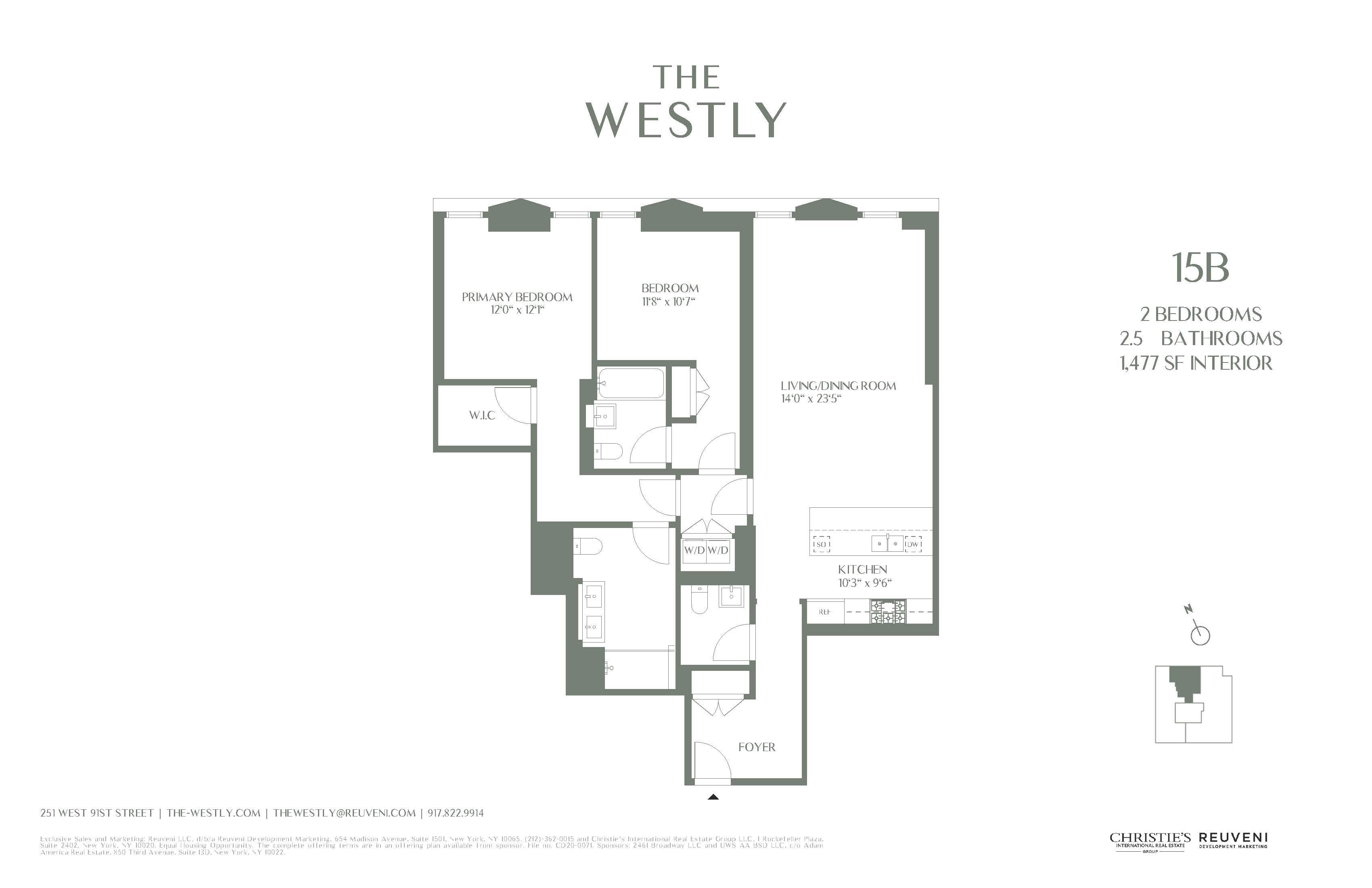 Floorplan for 251 West 91st Street, 15-B