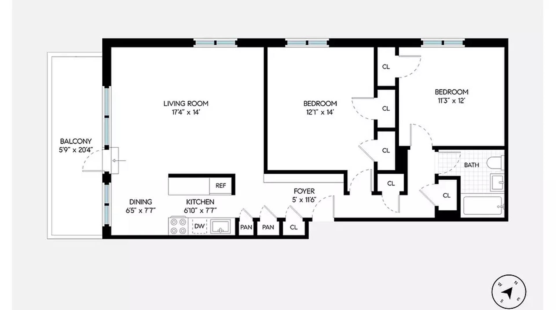 Floorplan for 70 Lasalle Street, 7G