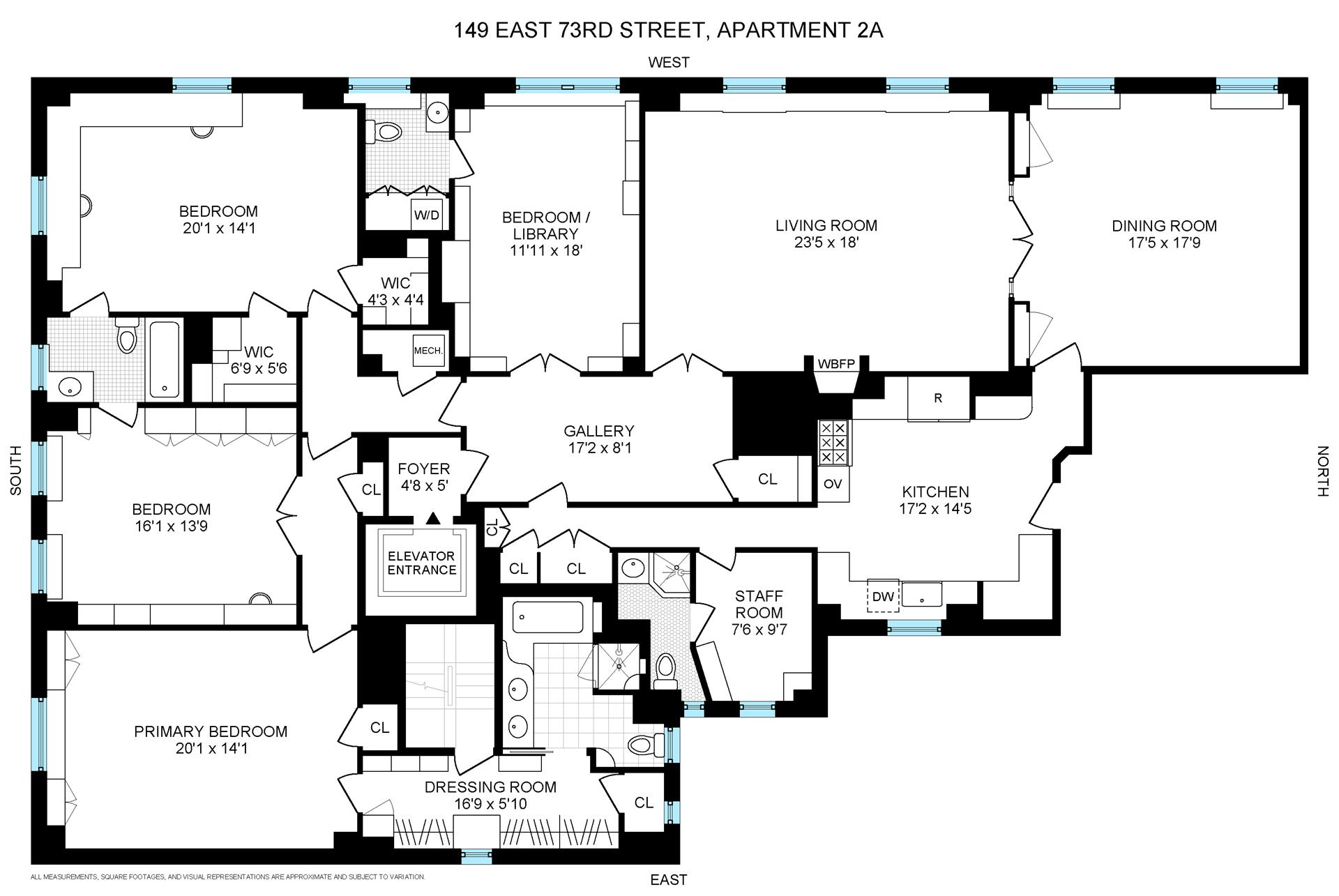 Floorplan for 149 East 73rd Street, 2A