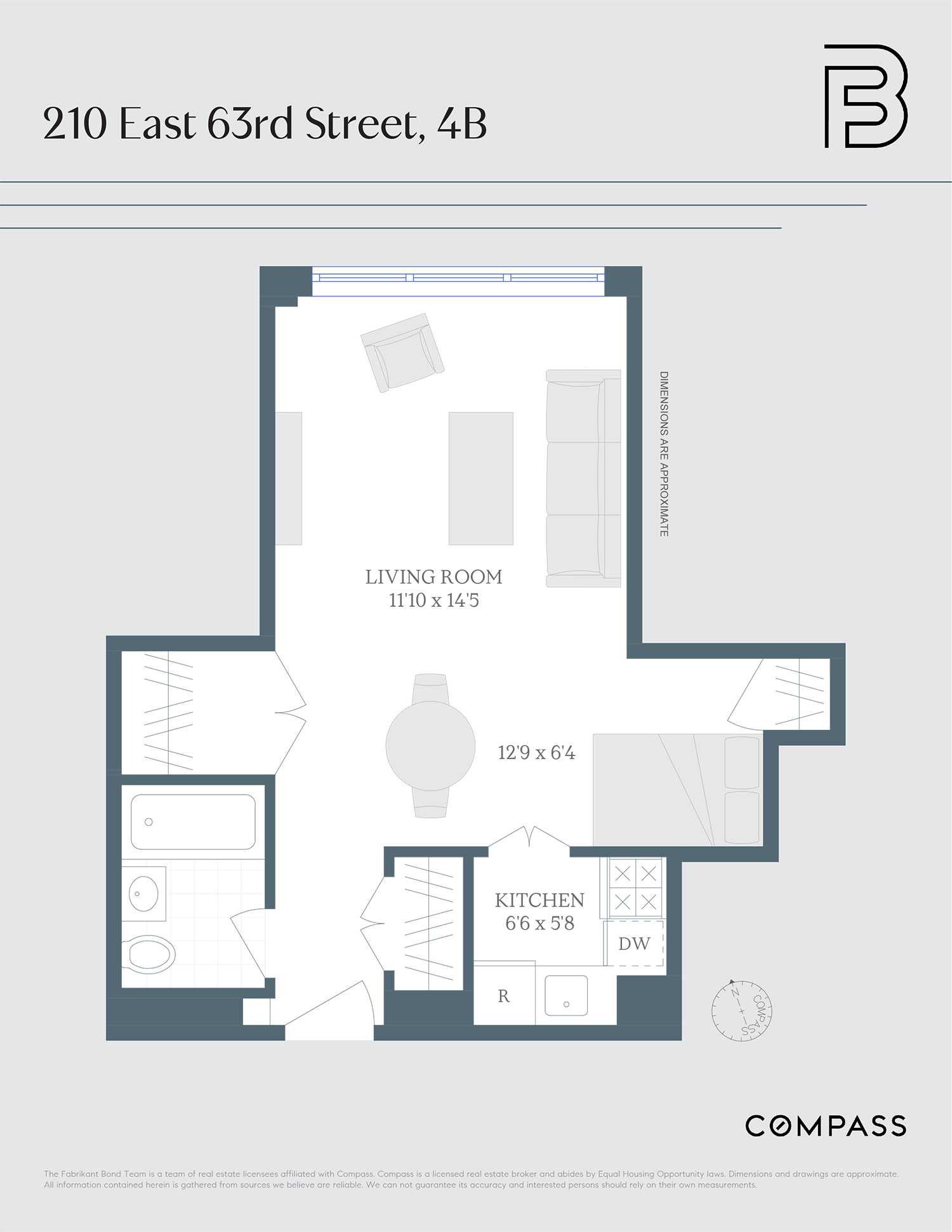 Floorplan for 210 East 63rd Street, 4B