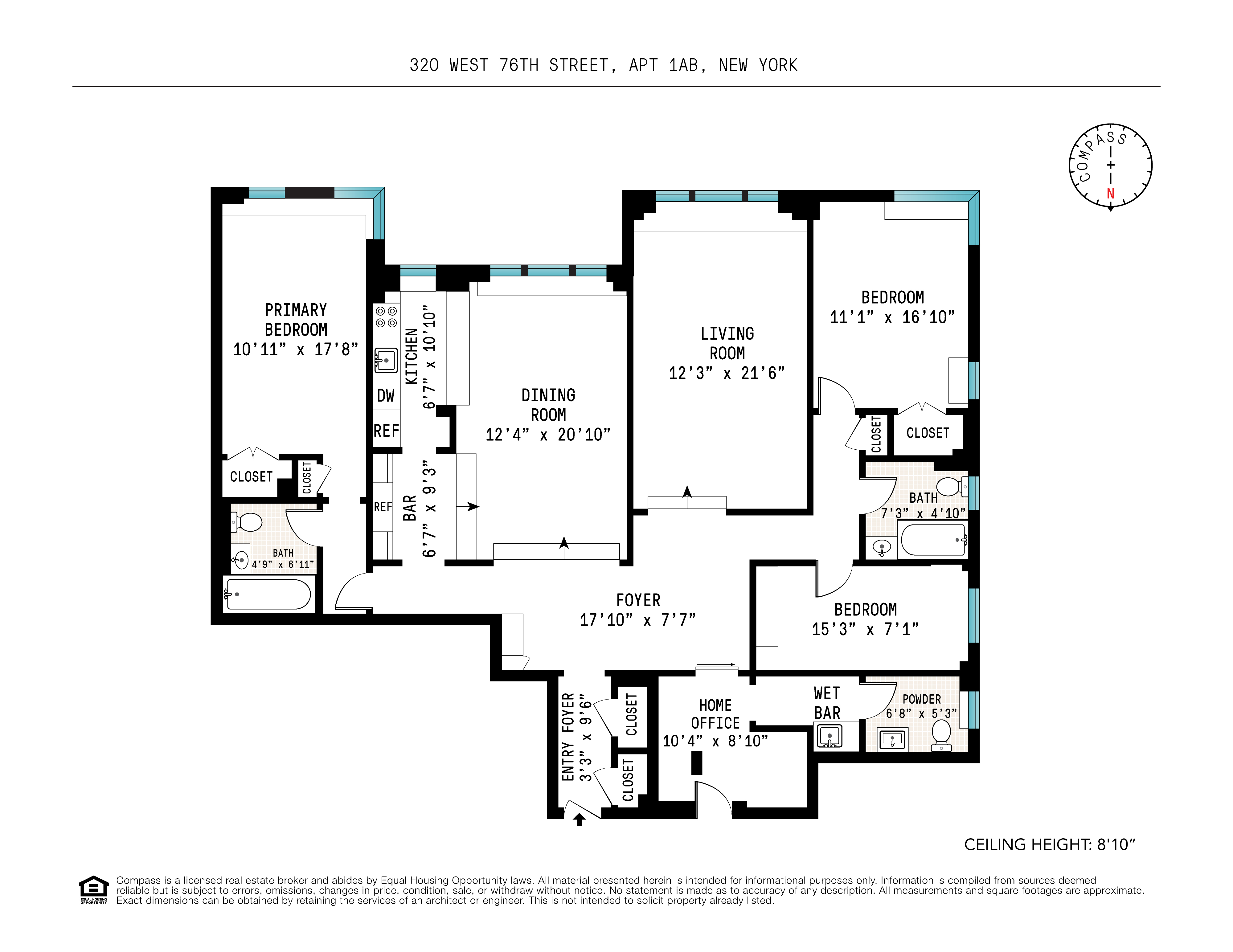 Floorplan for 320 West 76th Street, 1AB