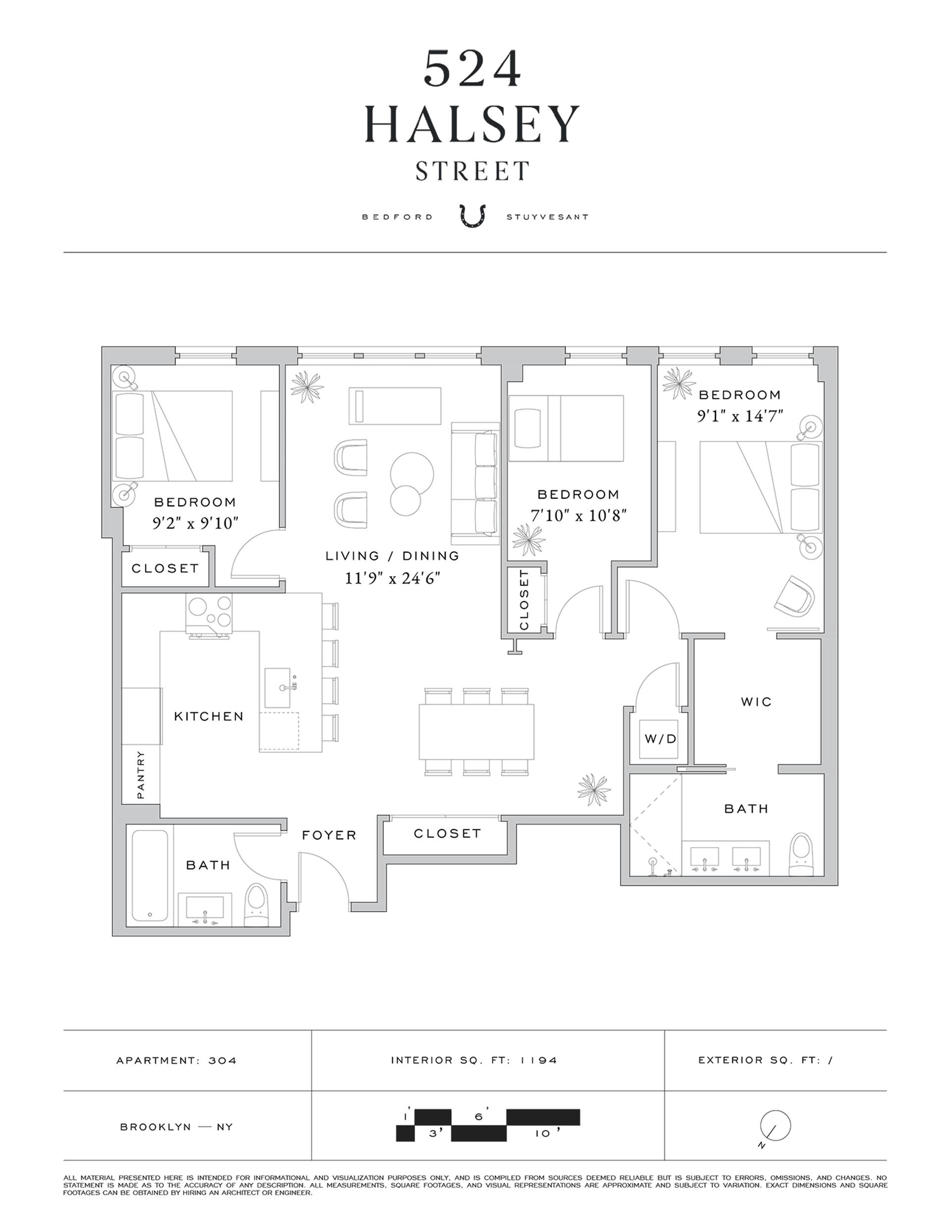 Floorplan for 524 Halsey Street, 304