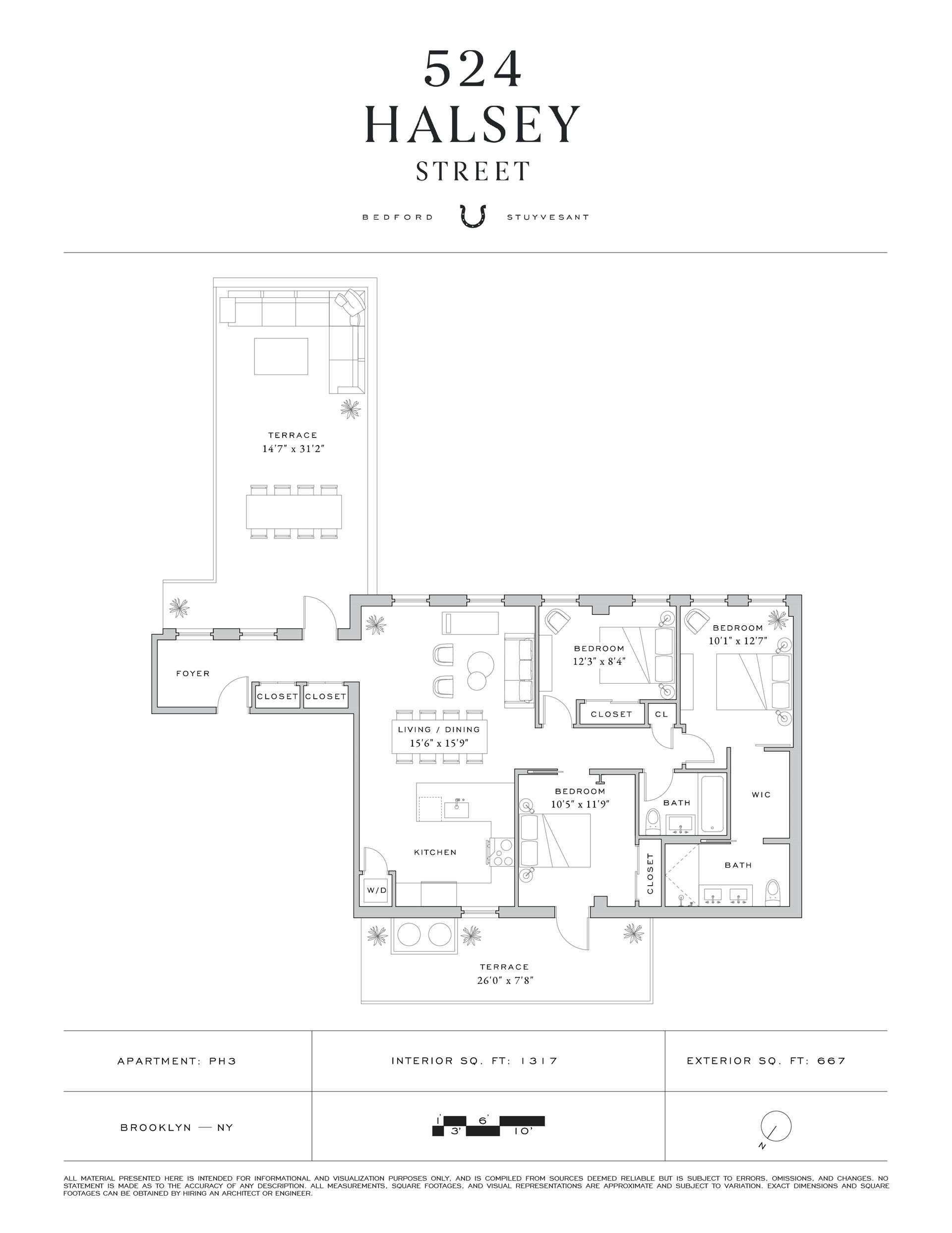 Floorplan for 524 Halsey Street, PH3