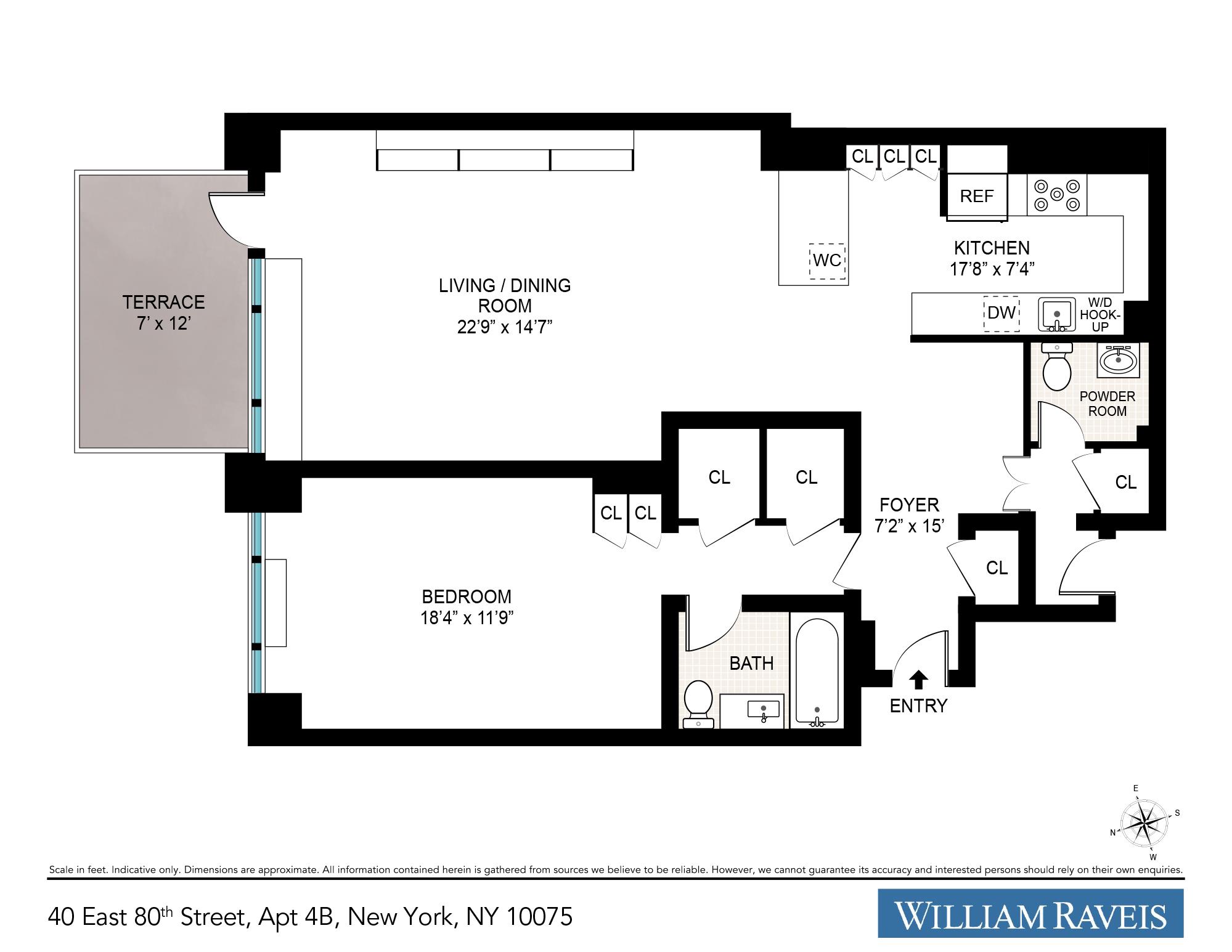 Floorplan for 40 East 80th Street, 4-B