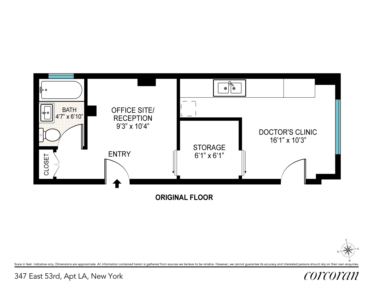 Floorplan for 347 East 53rd Street, LA