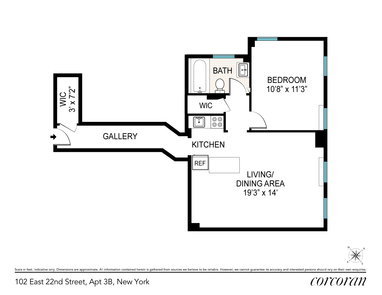 Floorplan for 102 East 22nd Street, 3B