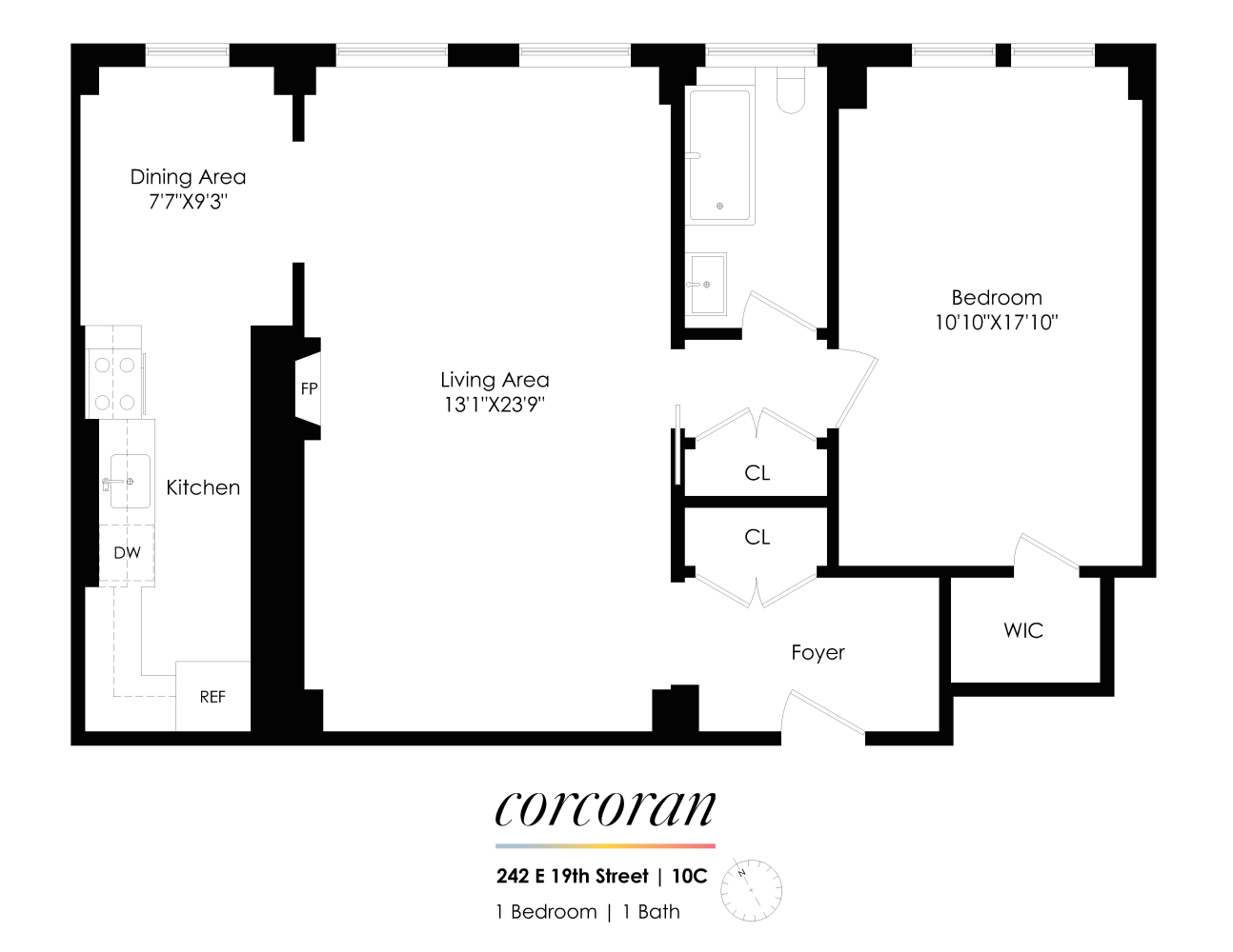 Floorplan for 242 East 19th Street, 10C