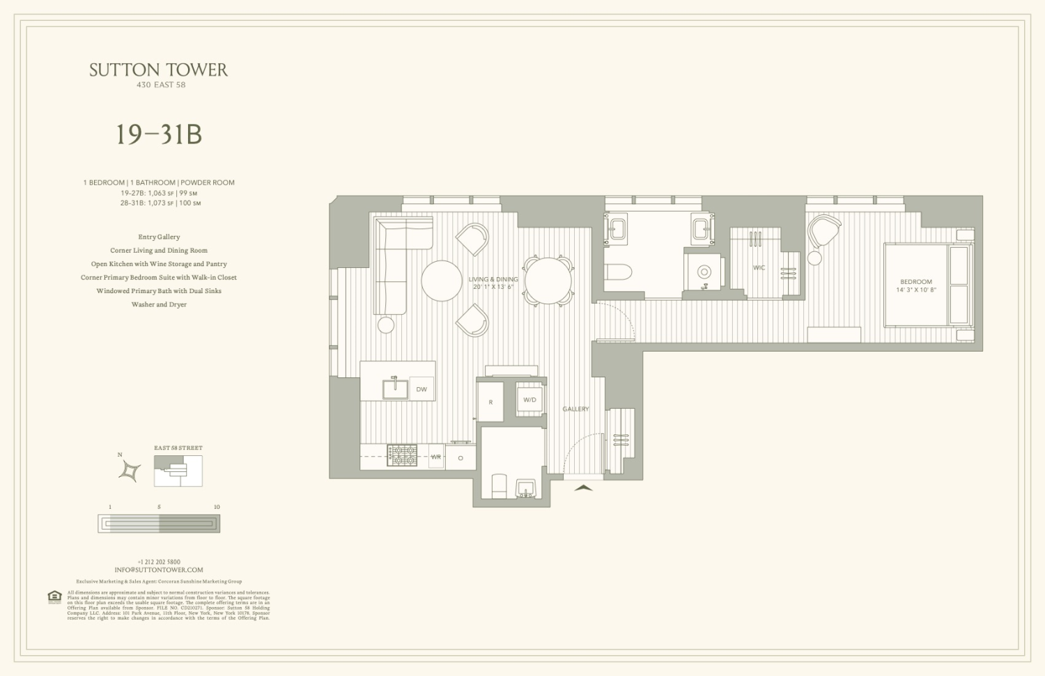 Floorplan for 430 East 58th Street, 25B