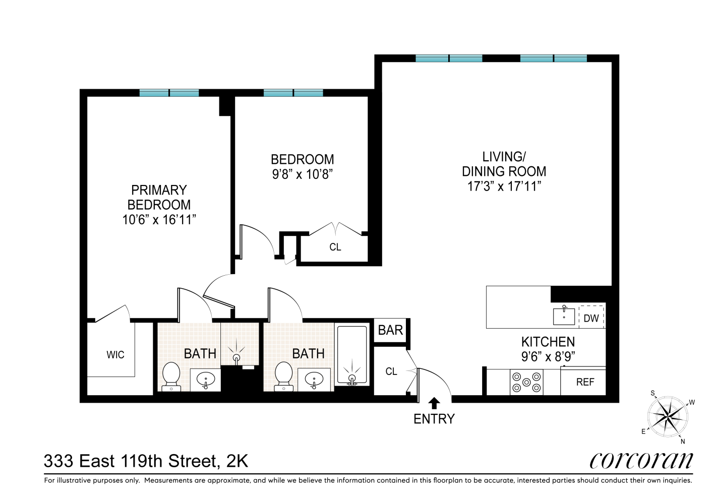 Floorplan for 333 East 119th Street, 2K