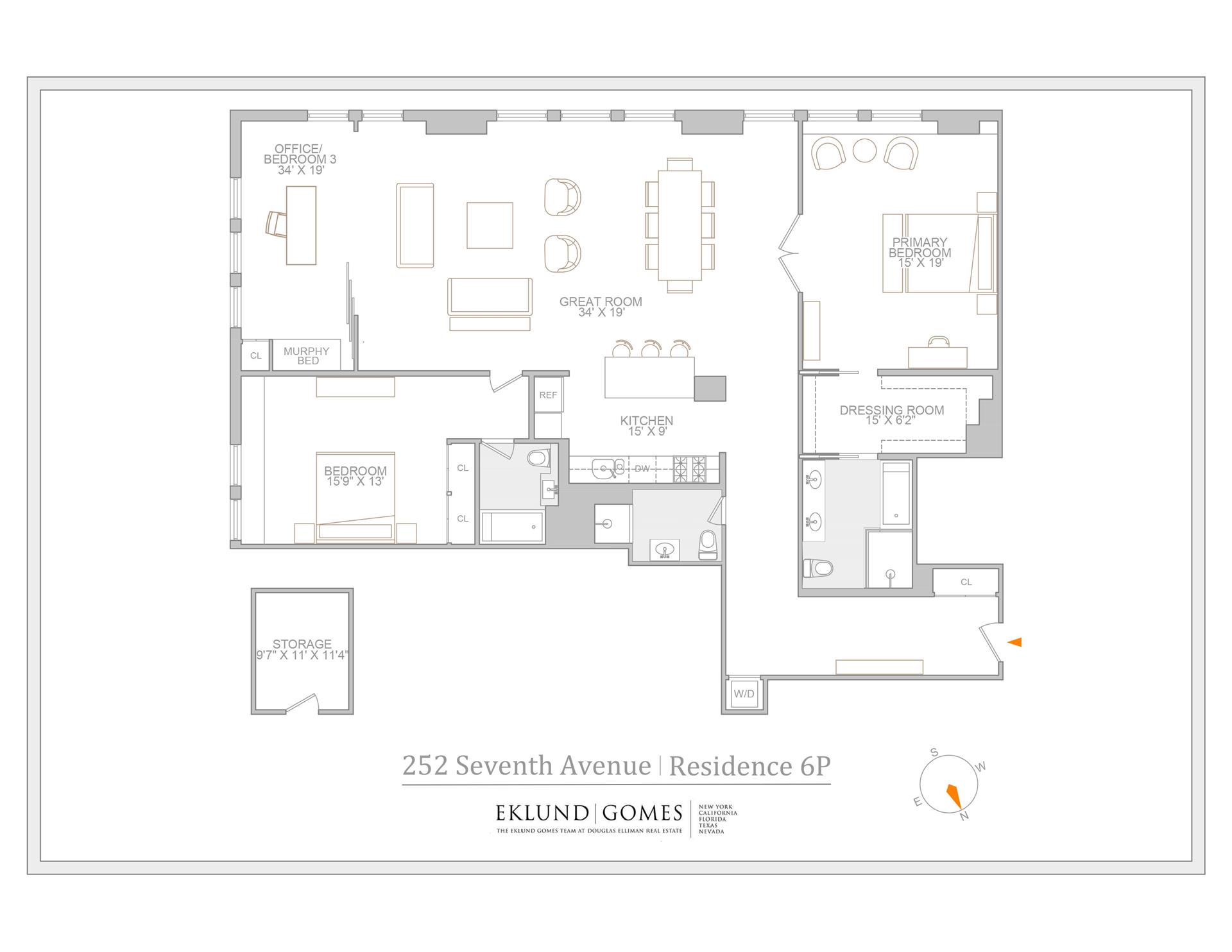 Floorplan for 252 7th Avenue, 6P