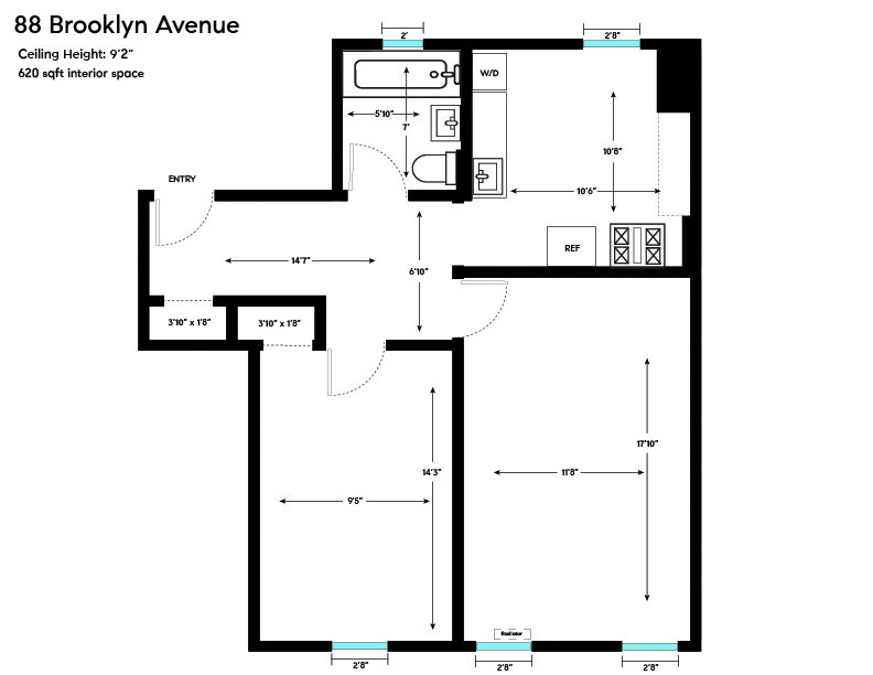 Floorplan for 88 Brooklyn Avenue, 6B