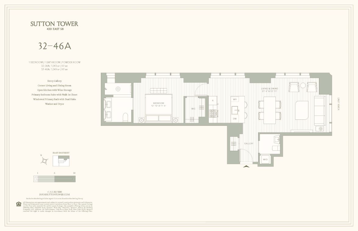 Floorplan for 430 East 58th Street, 32A