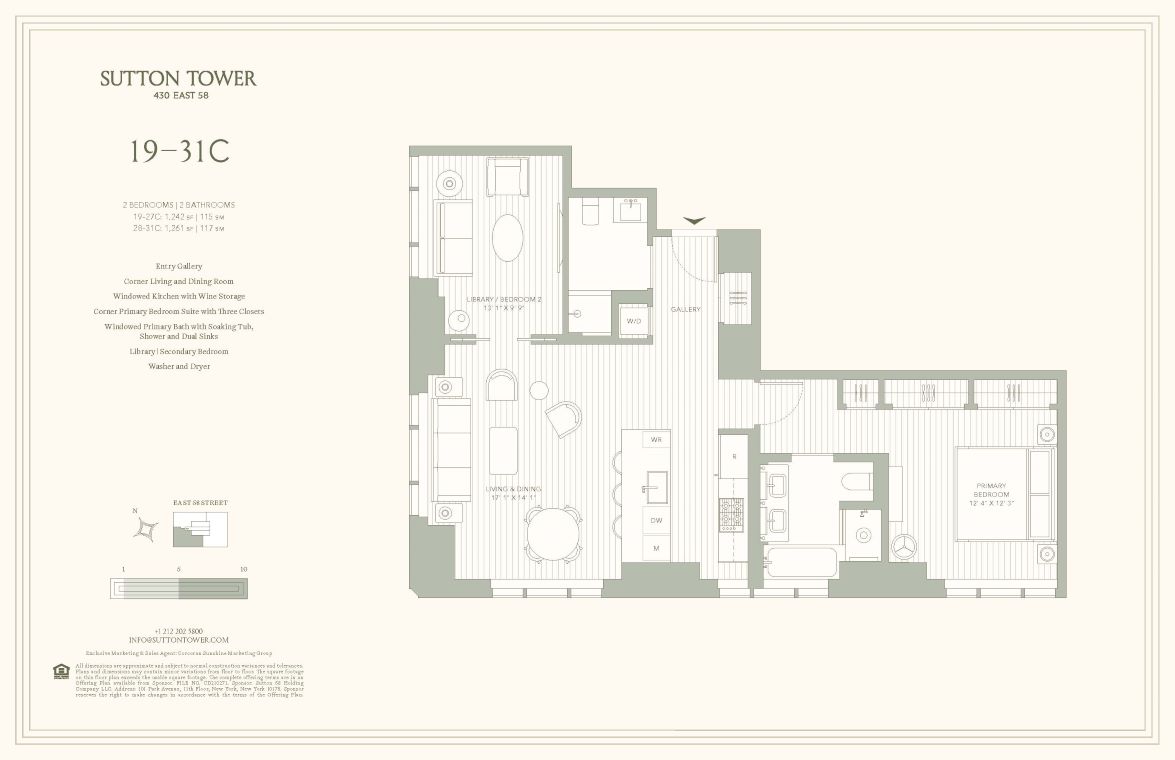 Floorplan for 430 East 58th Street, 27C