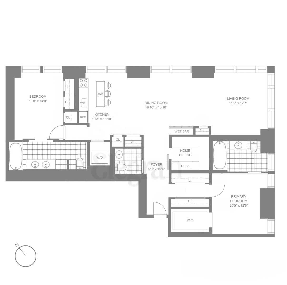 Floorplan for 400 5th Avenue, 34-A