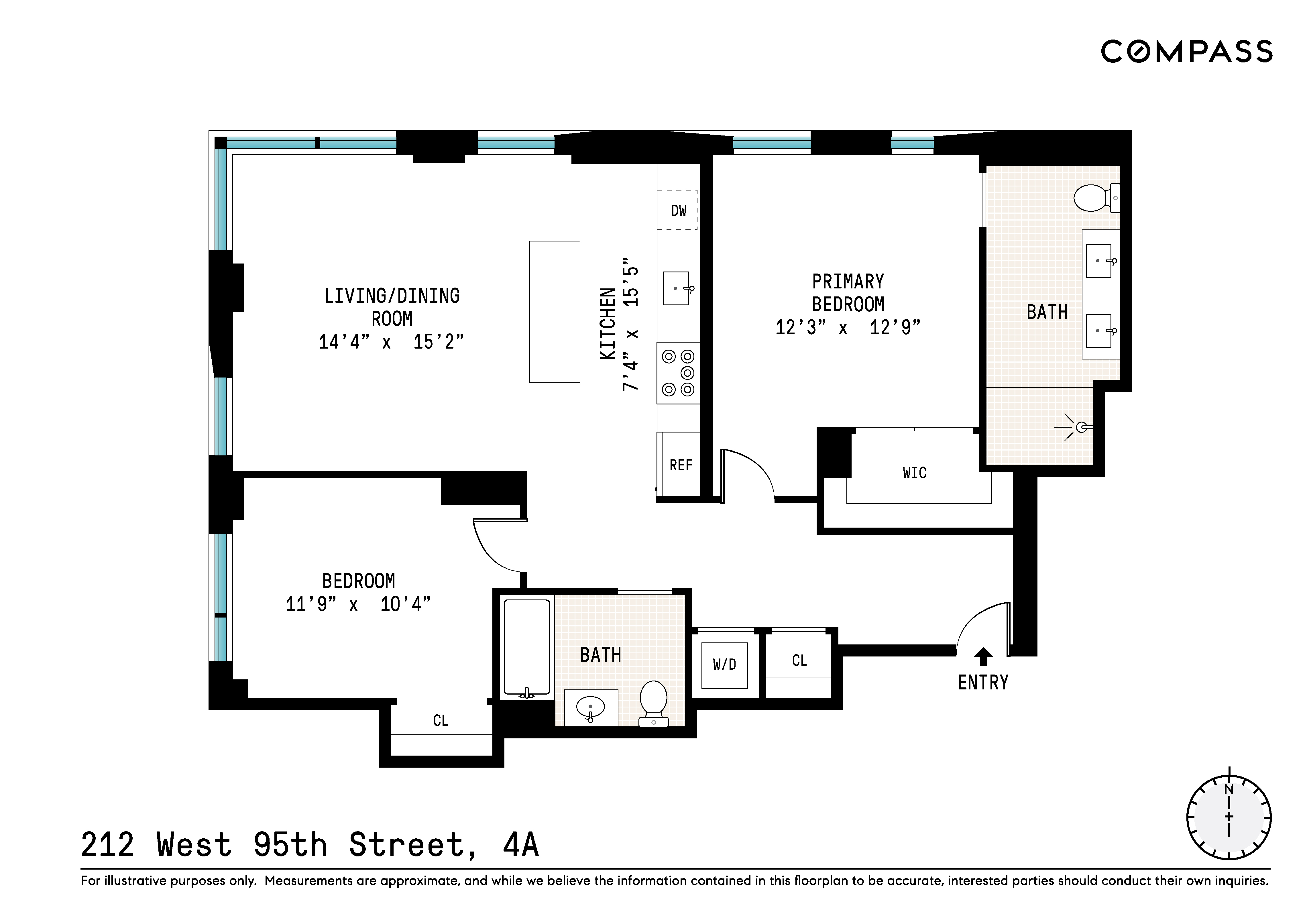 Floorplan for 212 West 95th Street, 4A