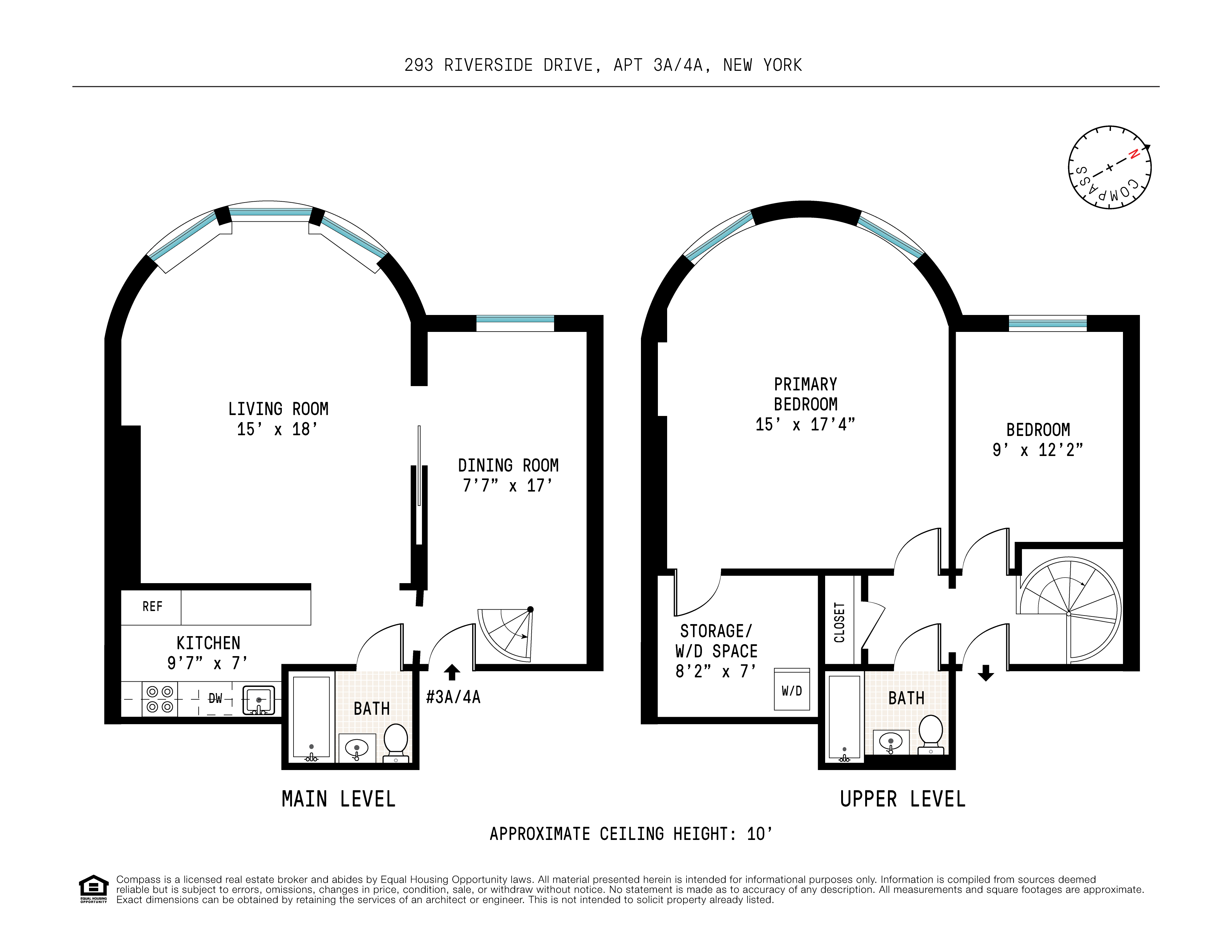 Floorplan for 293 Riverside Drive, 3A/4A