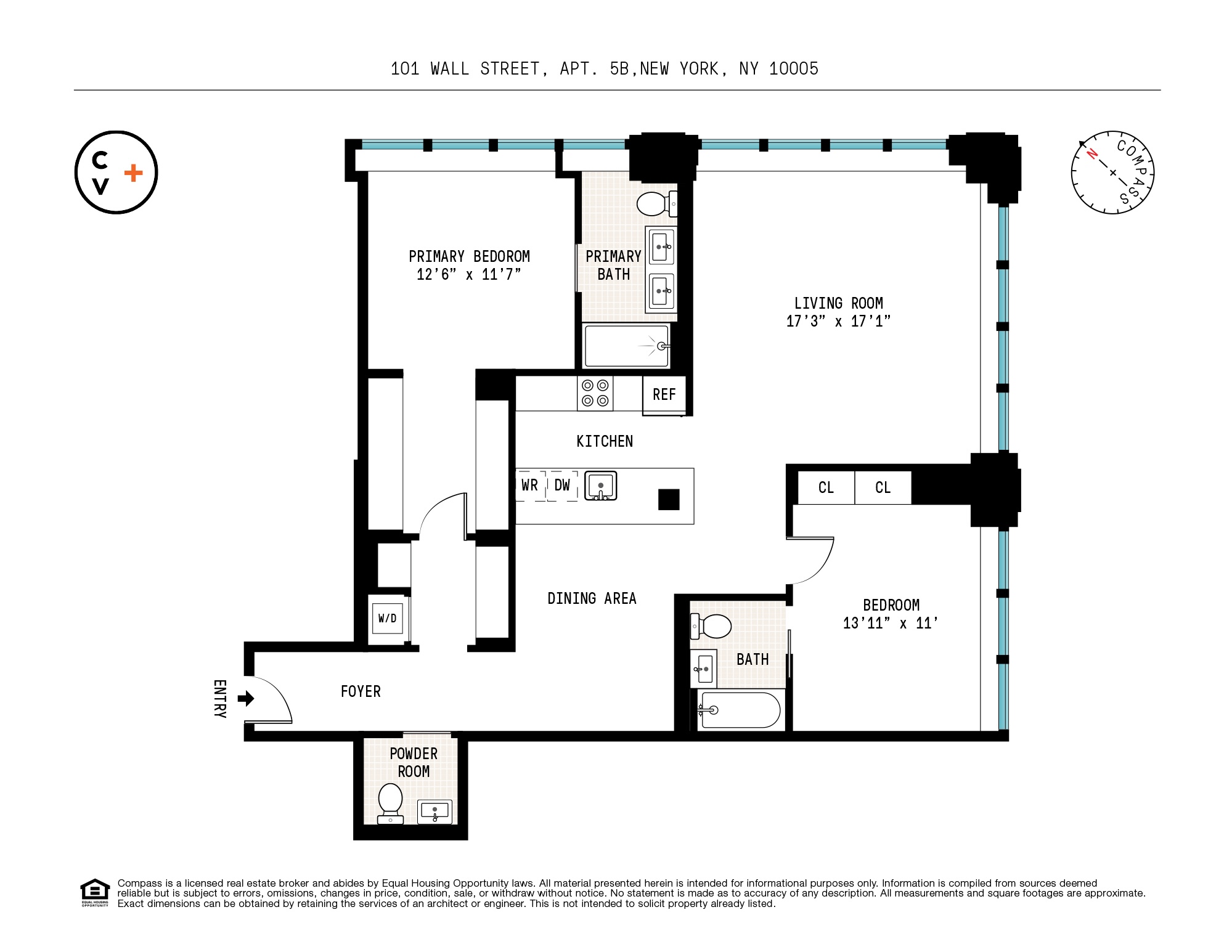 Floorplan for 101 Wall Street, 5B