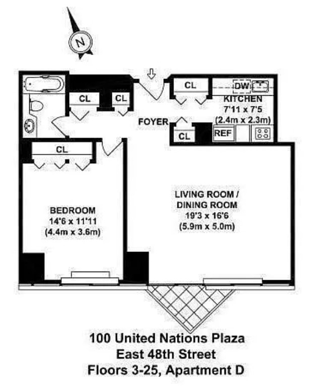 Floorplan for 100 United Nations Plaza, 5D