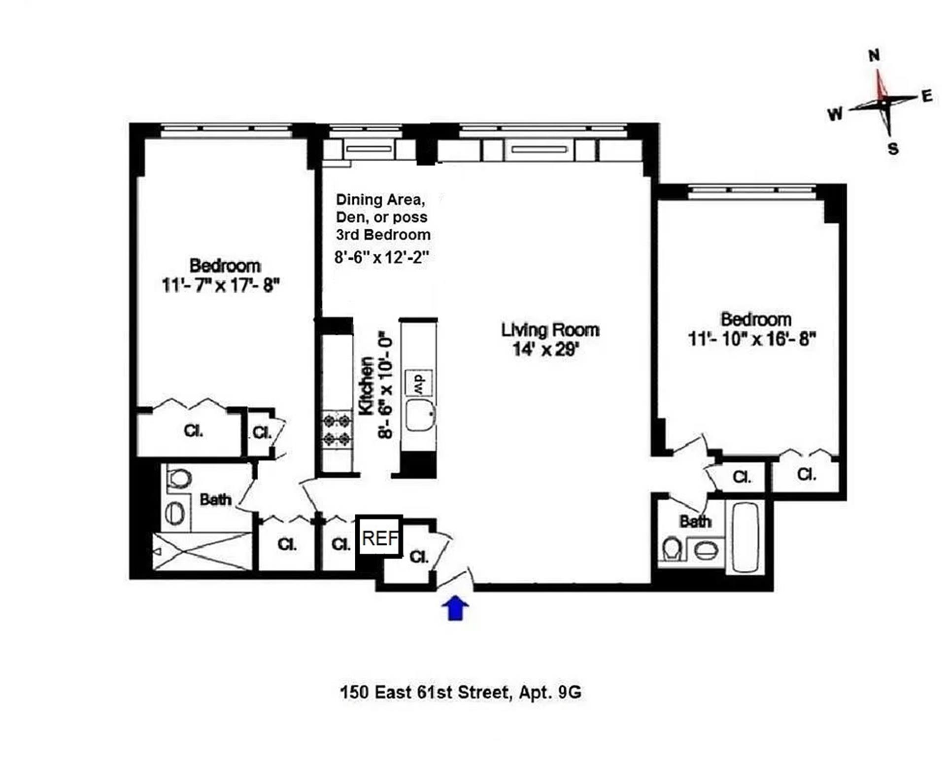 Floorplan for 150 East 61st Street, 10G