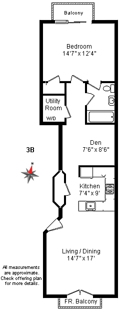 Floorplan for 319 Greene Avenue, 3B