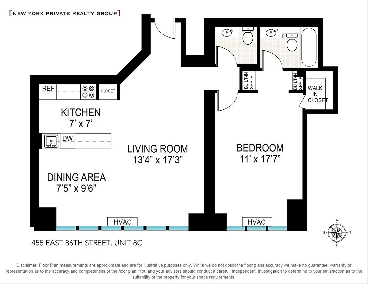 Floorplan for 455 East 86th Street, 8C