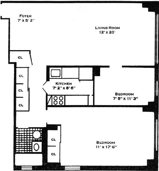 Floorplan for 201 East 25th Street, 3D