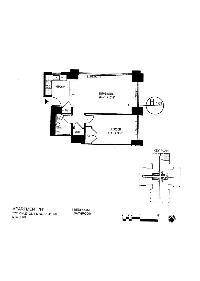 Floorplan for 322 West 57th Street, 50H