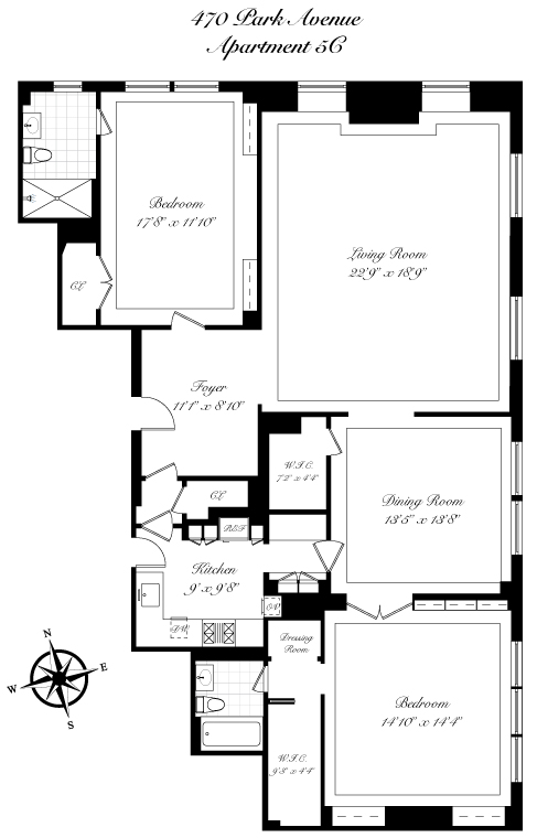 Floorplan for 470 Park Avenue, 5C