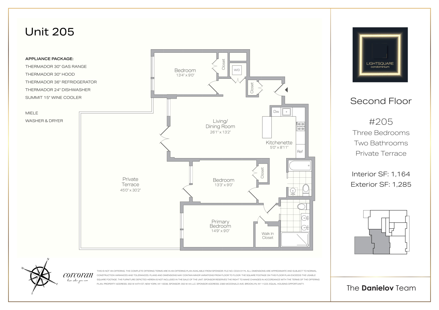 Floorplan for 350 West 44th Street, 205