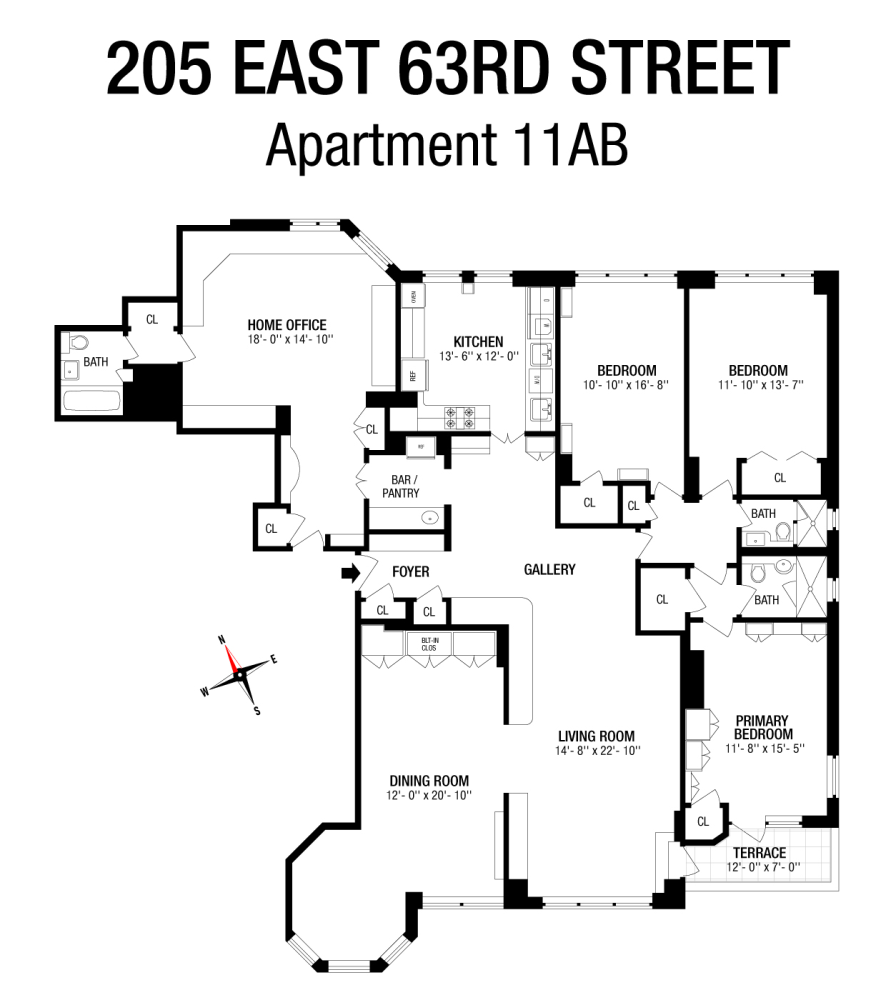 Floorplan for 205 East 63rd Street, 11BA