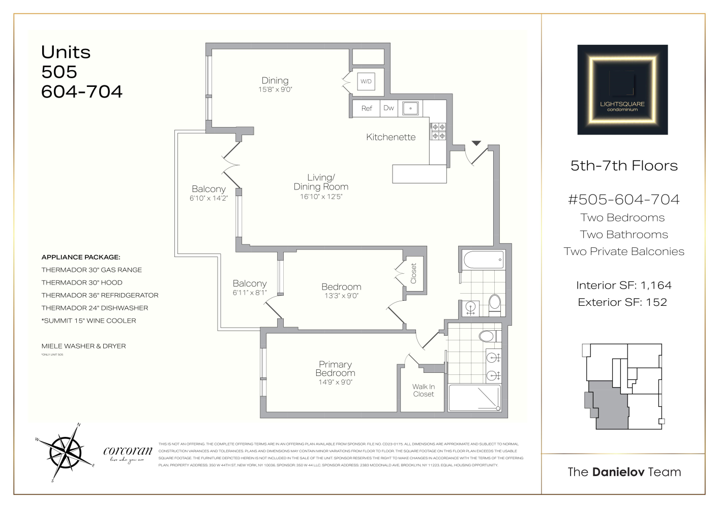 Floorplan for 350 West 44th Street, 604