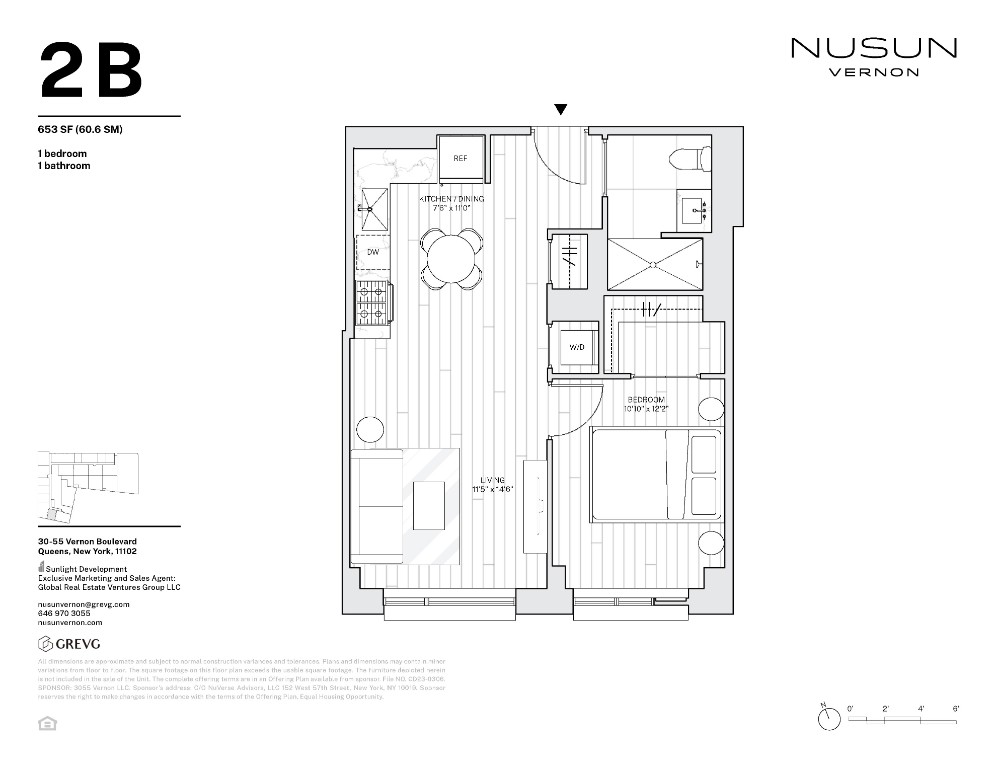 Floorplan for 30-55 Vernon Boulevard, 2B