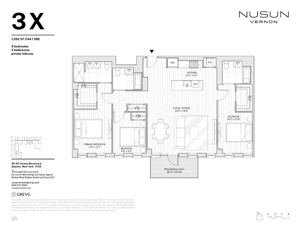 Floorplan for 30-55 Vernon Boulevard, 3X