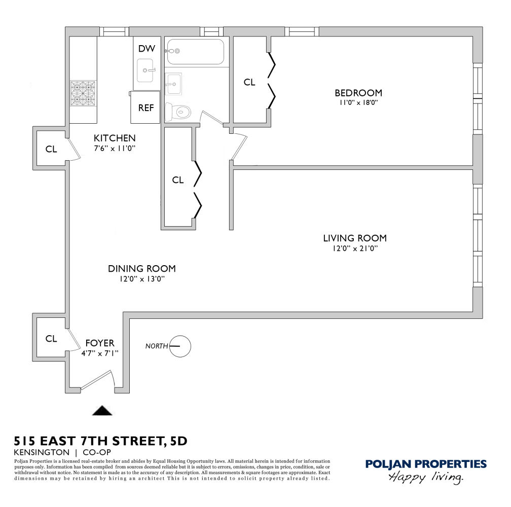 Floorplan for 515 East 7th Street, 5D