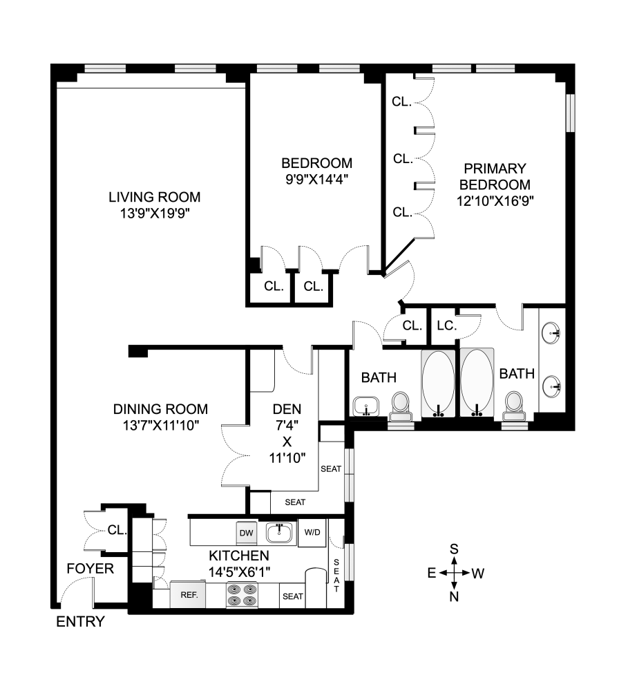 Floorplan for 51 East 90th Street, 6A