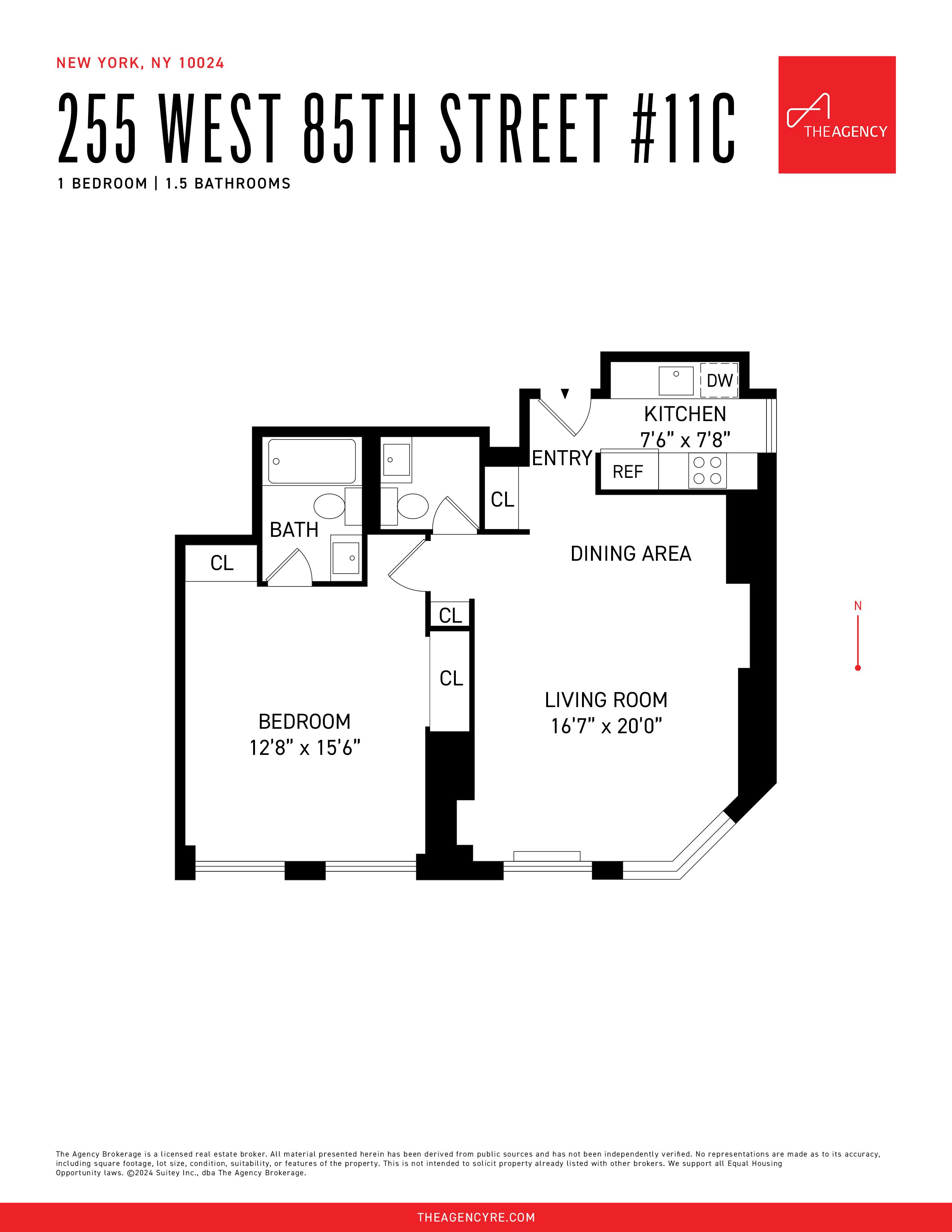 Floorplan for 255 West 85th Street, 11-C